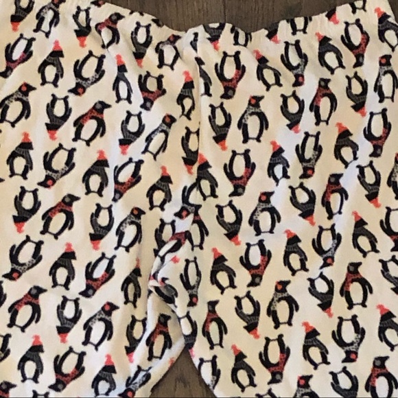 🔴 Warm Fleece Penguin Pajama Pants Bottoms XL - Picture 4 of 6